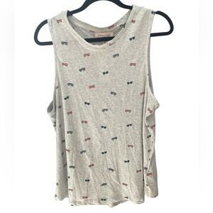 Philosophy Gray Tank Top with Colorful Sunglasses Print - Size XL NWT